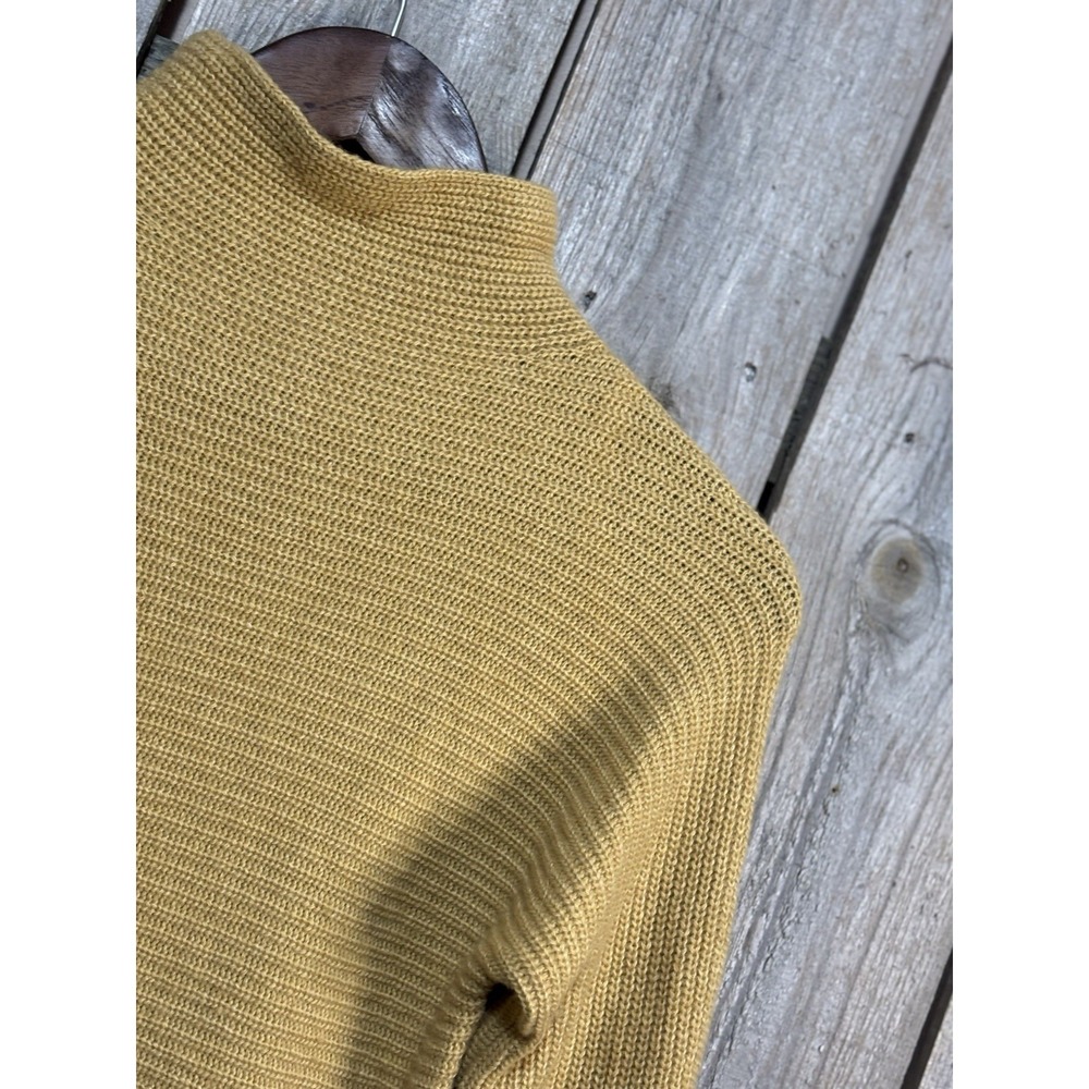 Bartolini Italy Wool Cashmere Blend Mock Neck Sweater S Beige High Low Hem